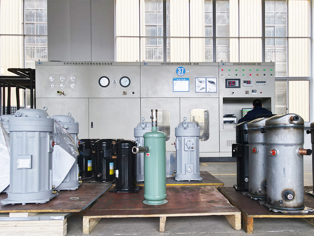 Línea de montaje moderna para compresores