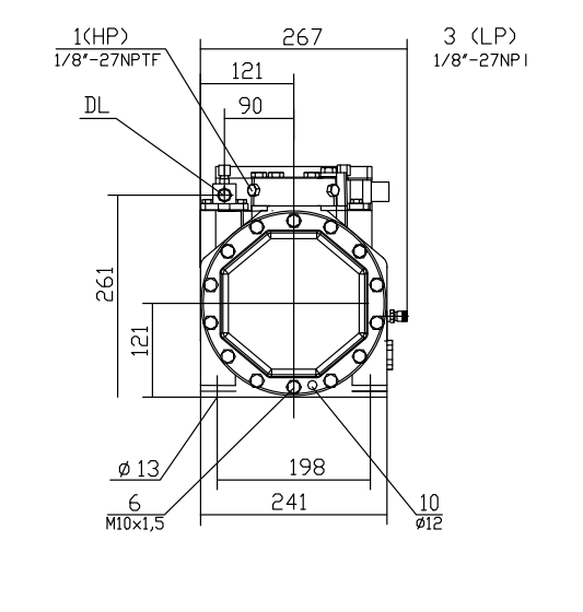 DMZL 2-Cylinder Semi-Hermetic Compressor R404A/R22 Compresor semihermético DMZL de 2 cilindros R404A/R22